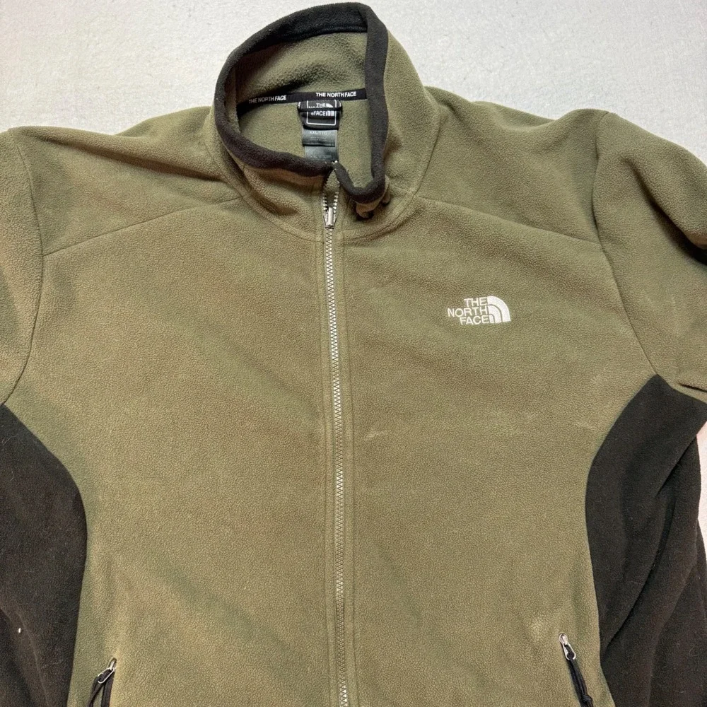 The North Face Fleece Jacket‎ Full Zip Olive Green Outdoors XXL